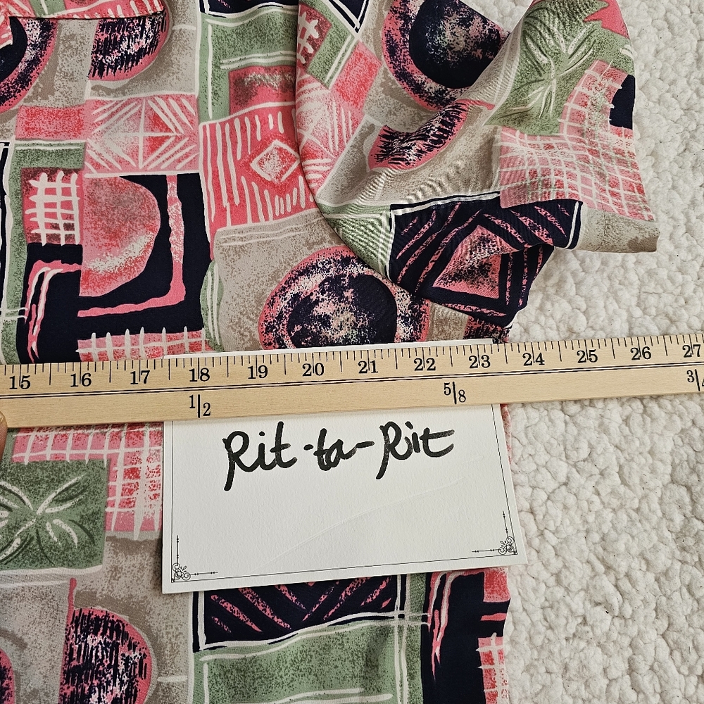 Vintage 1990s Notations Patchwork Button Up Short… - image 7